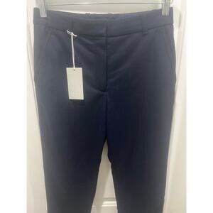 NWT Cos Wool Blend Navy Blue Straight Leg Trouser Sz 4